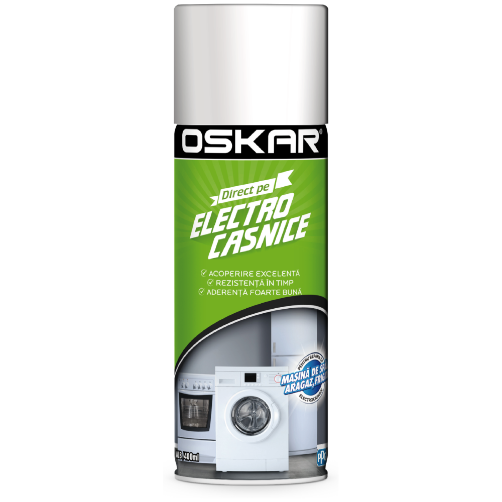 Spray vopsea Oskar Direct pe Electrocasnice Alb 400 ml