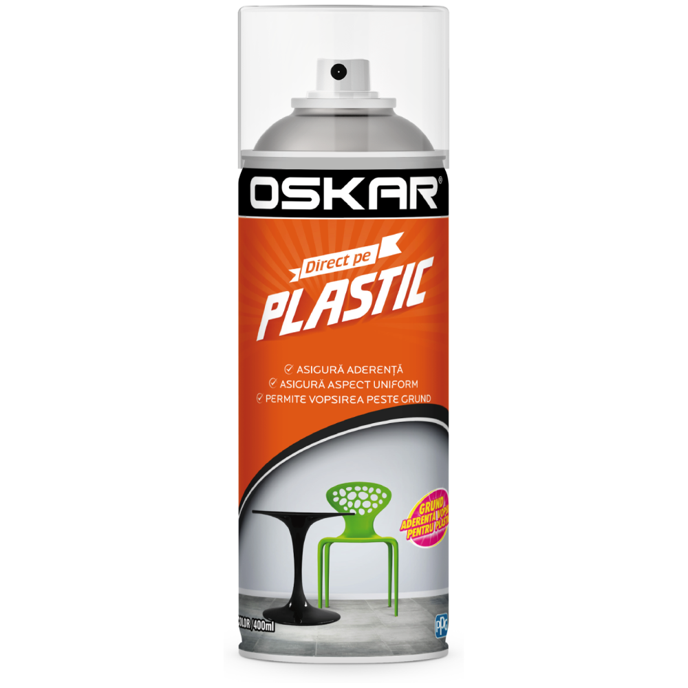 Spray vopsea Oskar Direct pe Plastic Incolor 400 ml