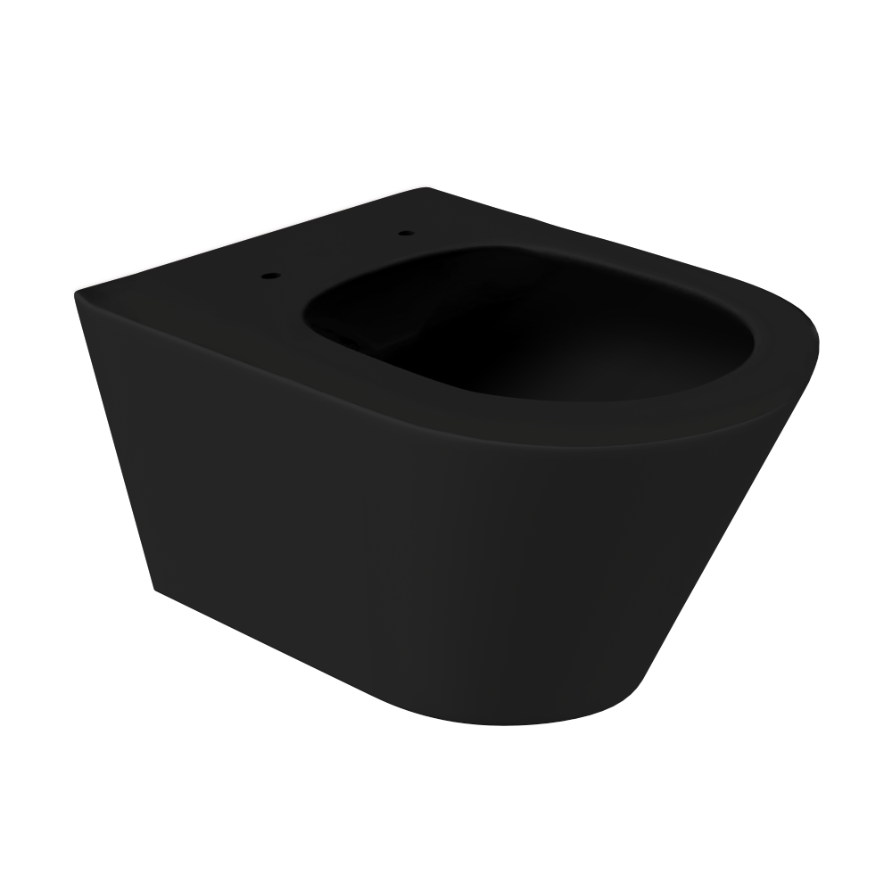 Vas WC suspendat Celesta Ava 53 x 355 cm fara margini ceramica negru mat 355