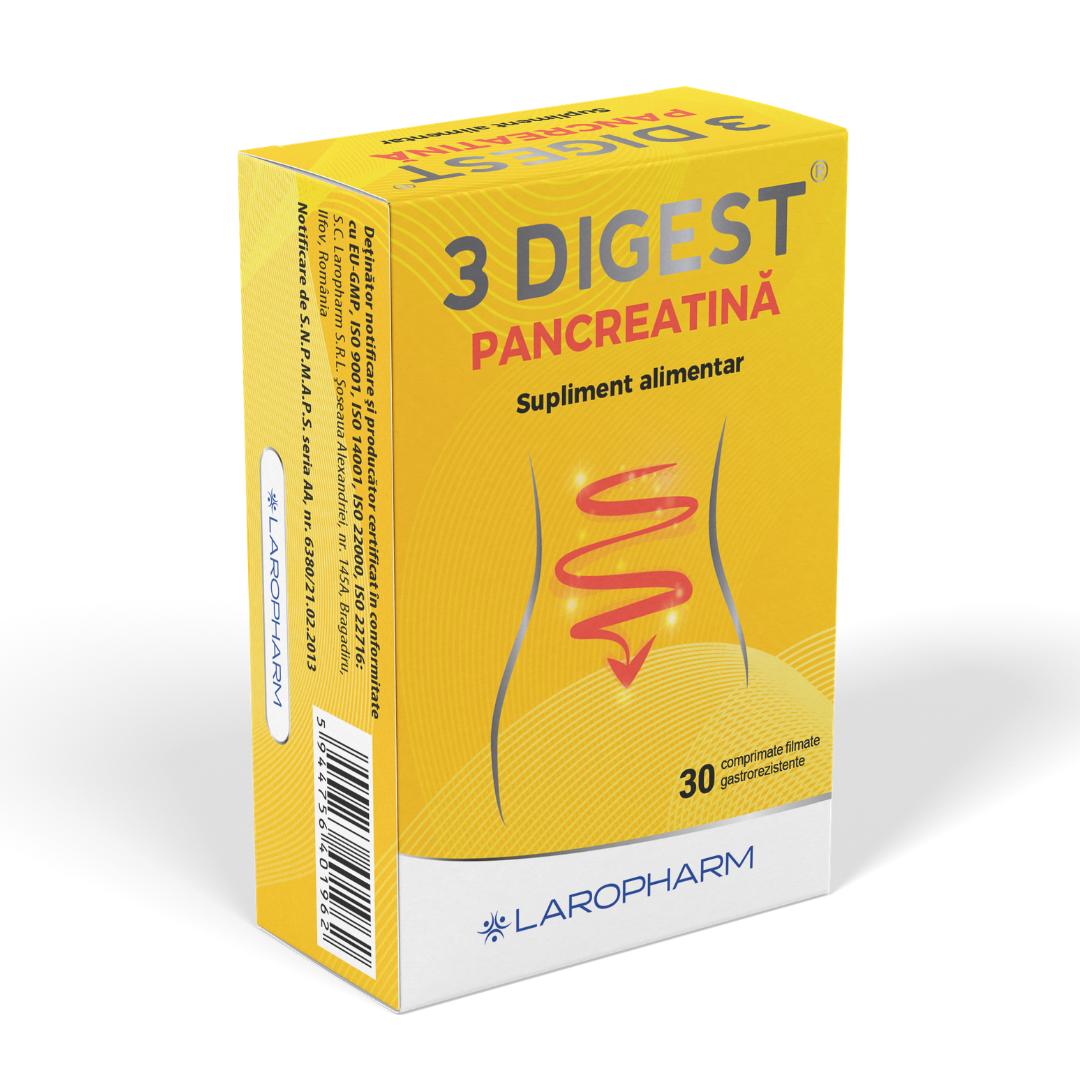 3 Digest Pancreatina, 30 comprimate, Laropharm