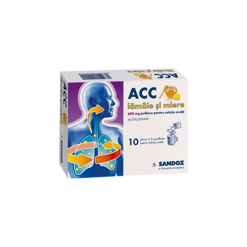 ACC lamaie si miere 600mg pb.sol.or 10pl