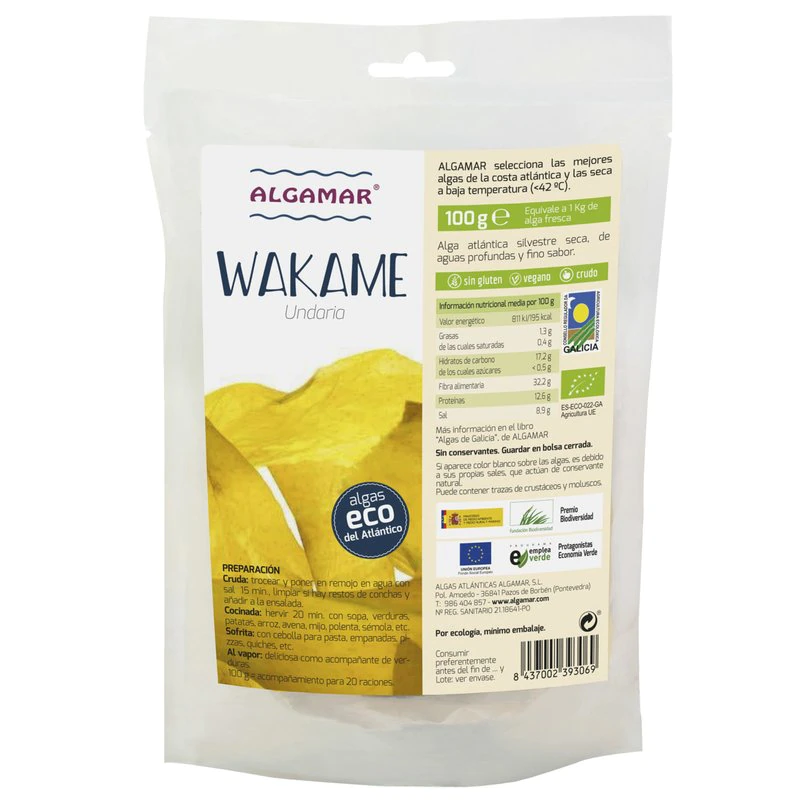 Alge eco Wakame, 100g, Algamar