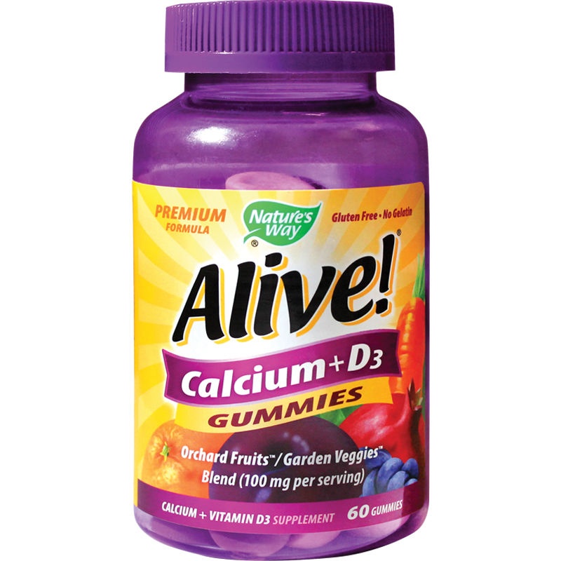 Alive Calcium + D3 Gummies, 60 jeleuri, Nature's Way