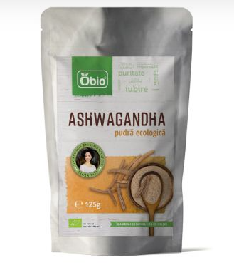 Pulbere eco Ashwaghanda, 125g, OBio