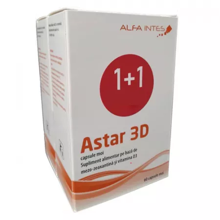Astar 3D, 60 capsule, pachet 1+1 gratuit, Alfa Intes