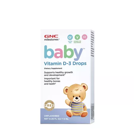 Vitamina D3 picaturi fara aroma, 7.5ml, GNC Baby