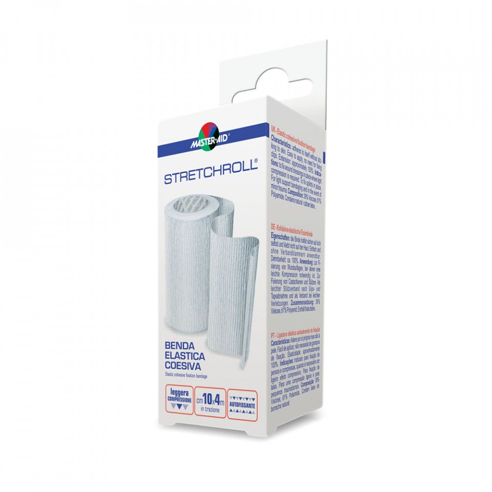 Bandaj elastic autoadeziv Stretchroll Master-Aid, 4mx10cm, Pietrasanta Pharma