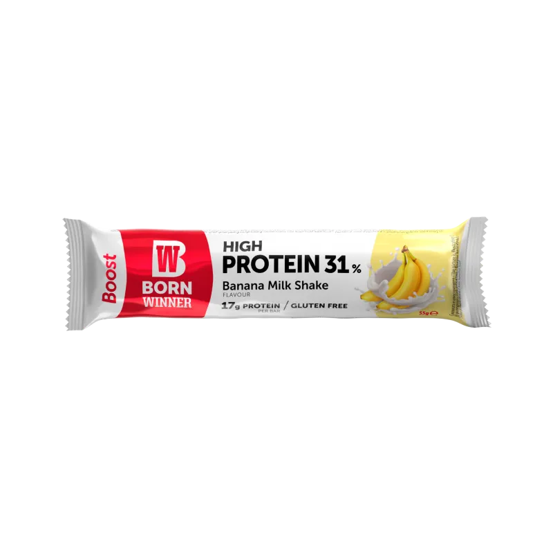 Baton proteic 31% Milk shake de banane, Boost, 55g, Born Winner