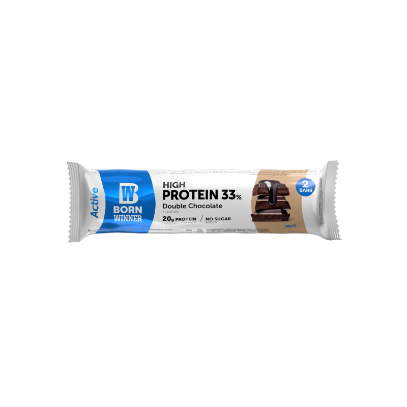 Baton proteic 33% cu ciocolata dubla, Active, 60g, Born Winner