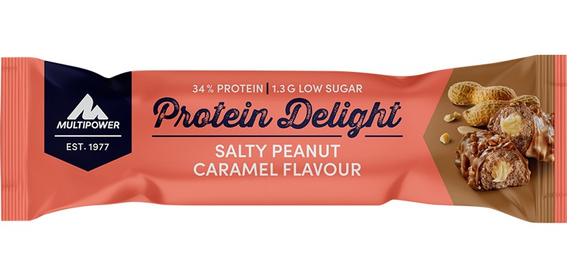 Baton Protein Delight cu caramel sarat si arahide, 35g, Multipower