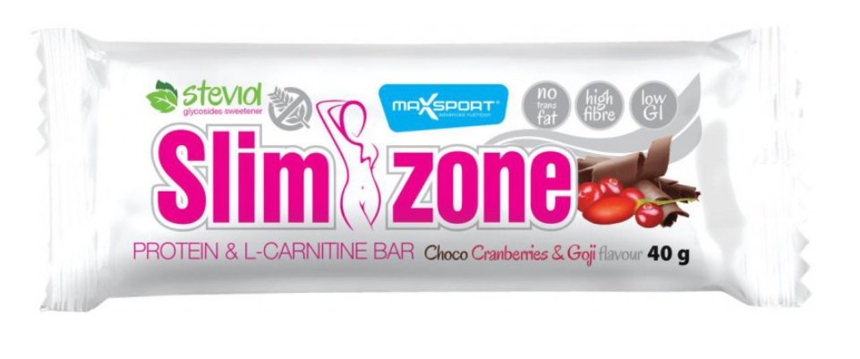 Baton Slim Zone proteic cu ciocolata merisoare si goji 40g (Max Sport)