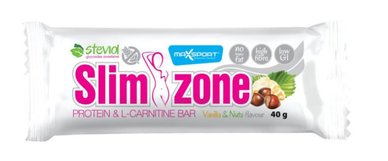 Baton Slim Zone proteic cu vanilie si alune de padure 40g (Max Sport)