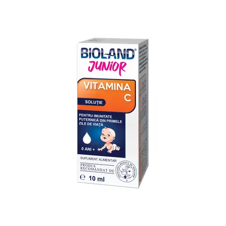 Vitamina C Junior Bioland solutie, 10ml, Biofarm