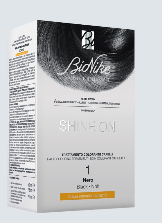 Vopsea tratament pentru păr Shine On, culoare negru 1, BioNike