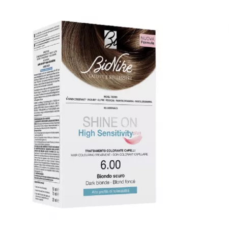 Vopsea tratament pentru par Shine On High Sensitivity, culoare blond inchis 6, BioNike