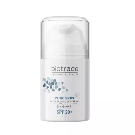Crema de zi iluminatoare Pure Skin SPF50+, 50ml, Biotrade