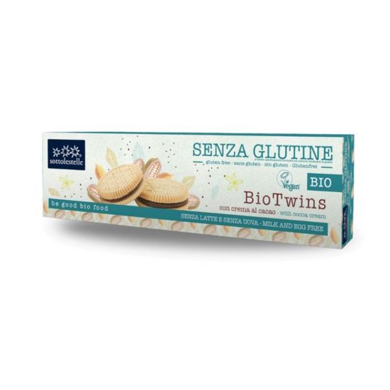 Biscuiti BioTwins cu crema cacao, 125g, Sottolestelle