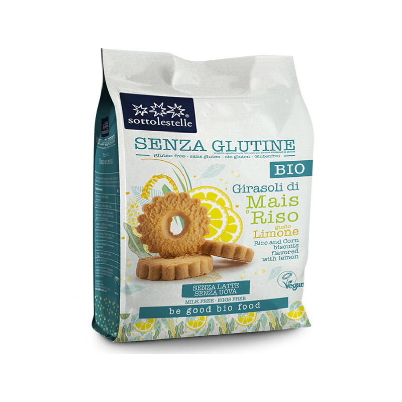 Biscuiti cu lamaie fara gluten-vegan ECO, 250g, Sottolestelle