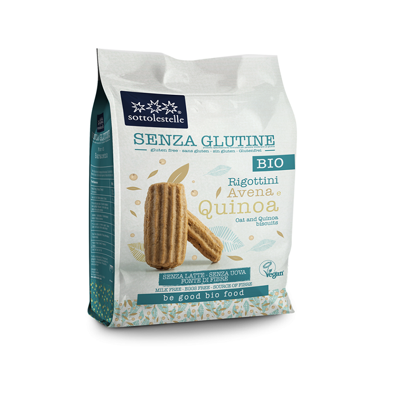 Biscuiti cu ovaz si quinoa fara gluten-vegan ECO, 250g, Sottolestelle