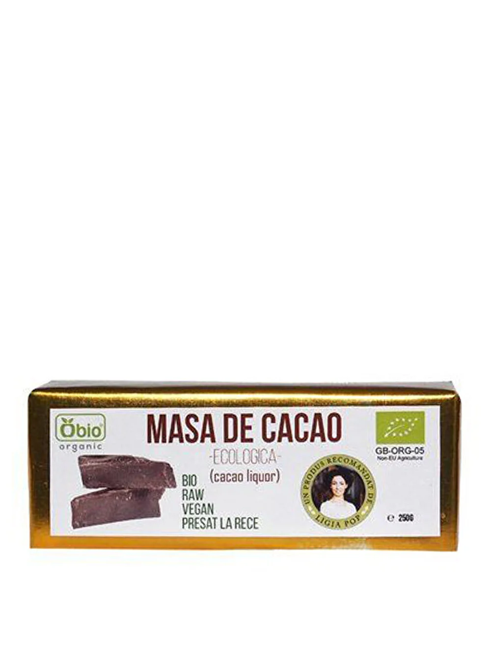 Pasta bio raw Cacao liquor, 250g, OBio