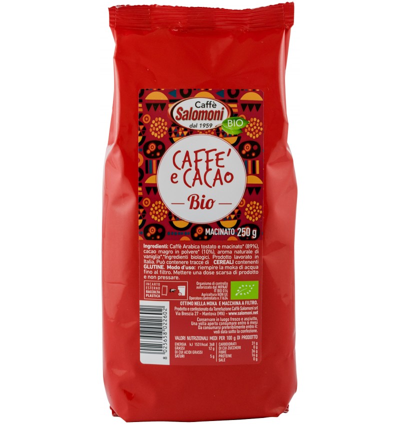 Cafea si cacao macinata eco, 250g, Salomoni