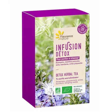 Ceai bio de plante Detox, 20 plicuri, Fleurance Nature