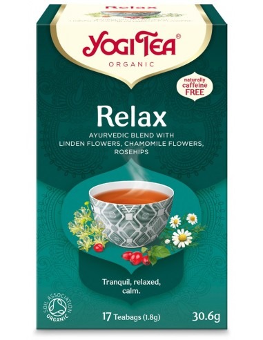 Ceai bio Relax cu tei, musetel si macese, 17 plicuri, Yogi Tea