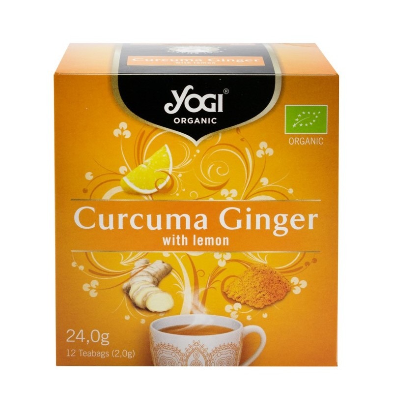 Ceai bio Curcuma Ginger cu curcuma, ghimbir si lamaie, 12 plicuri, Yogi Tea