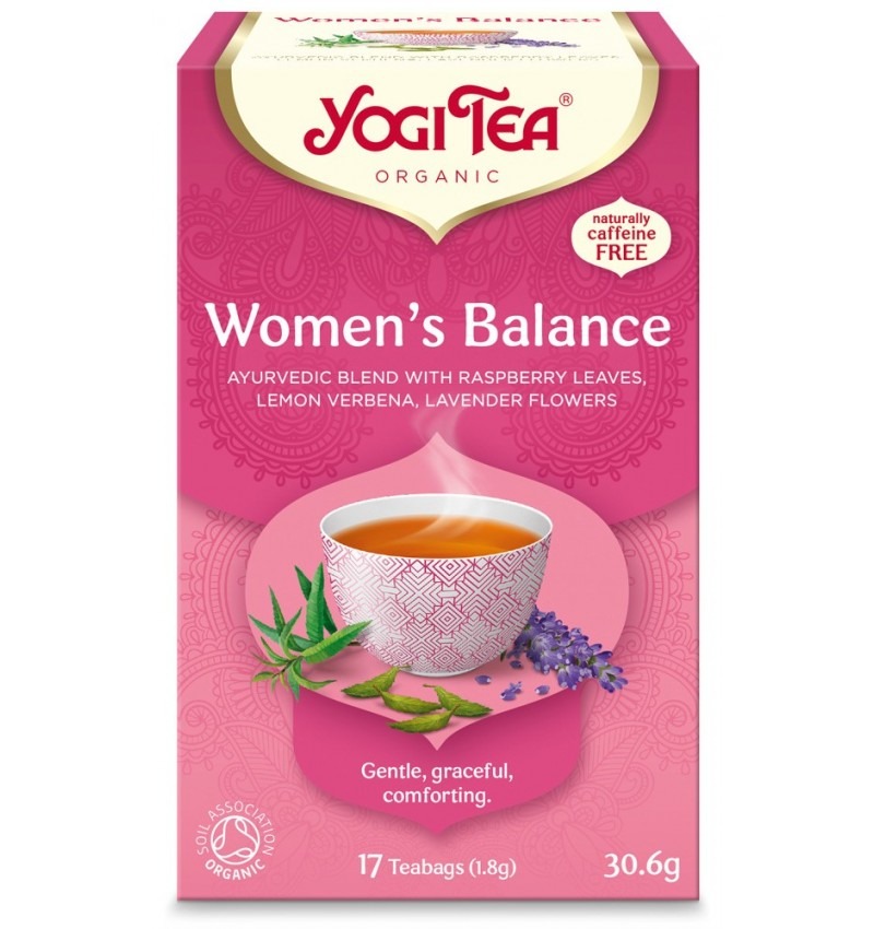 Ceai bio Woman's Balance cu lavanda, verbena si frunze de zmeur, 17 plicuri, Yogi Tea