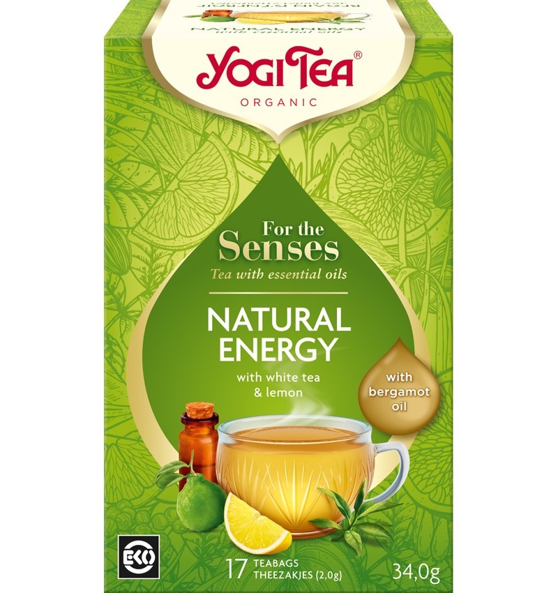 Ceai bio Natural Energy cu ulei esential, 17 plicuri, Yogi Tea