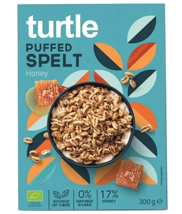 Cereale expandate ECO cu miere, 300 g, Turtle