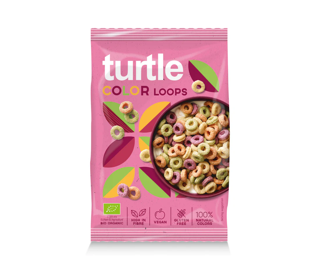 Cereale inele colorate mini bio, 40g, Turtle