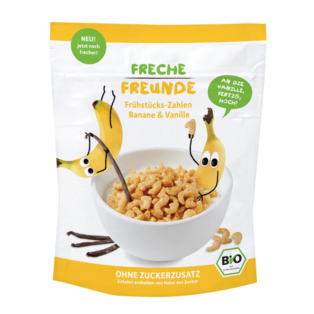 Cereale Eco pentru mic dejun cu banane si vanilie, 125g, Erdbar
