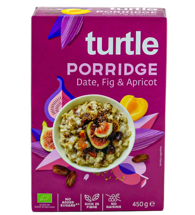 Cereale porridge cu fibre Turtle, bio, 450 g