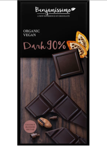 Ciocolata bio neagra 90% cacao, Benjamissimo