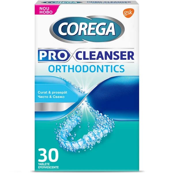 Tablete efervescente pentru curatarea dispozitivelor orale Corega Pro Cleanser, 30 tablete, Gsk