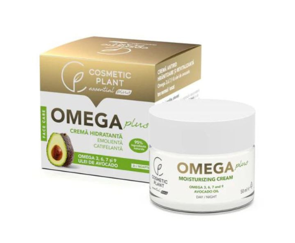 Crema hidratanta emolienta si catifelanta Omega Plus cu Omega 3, 6, 7, 9 si ulei de avocado, Cosmetic Plant