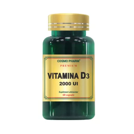Premium Vitamina D3 2000 UI, 60 capsule, Cosmopharm
