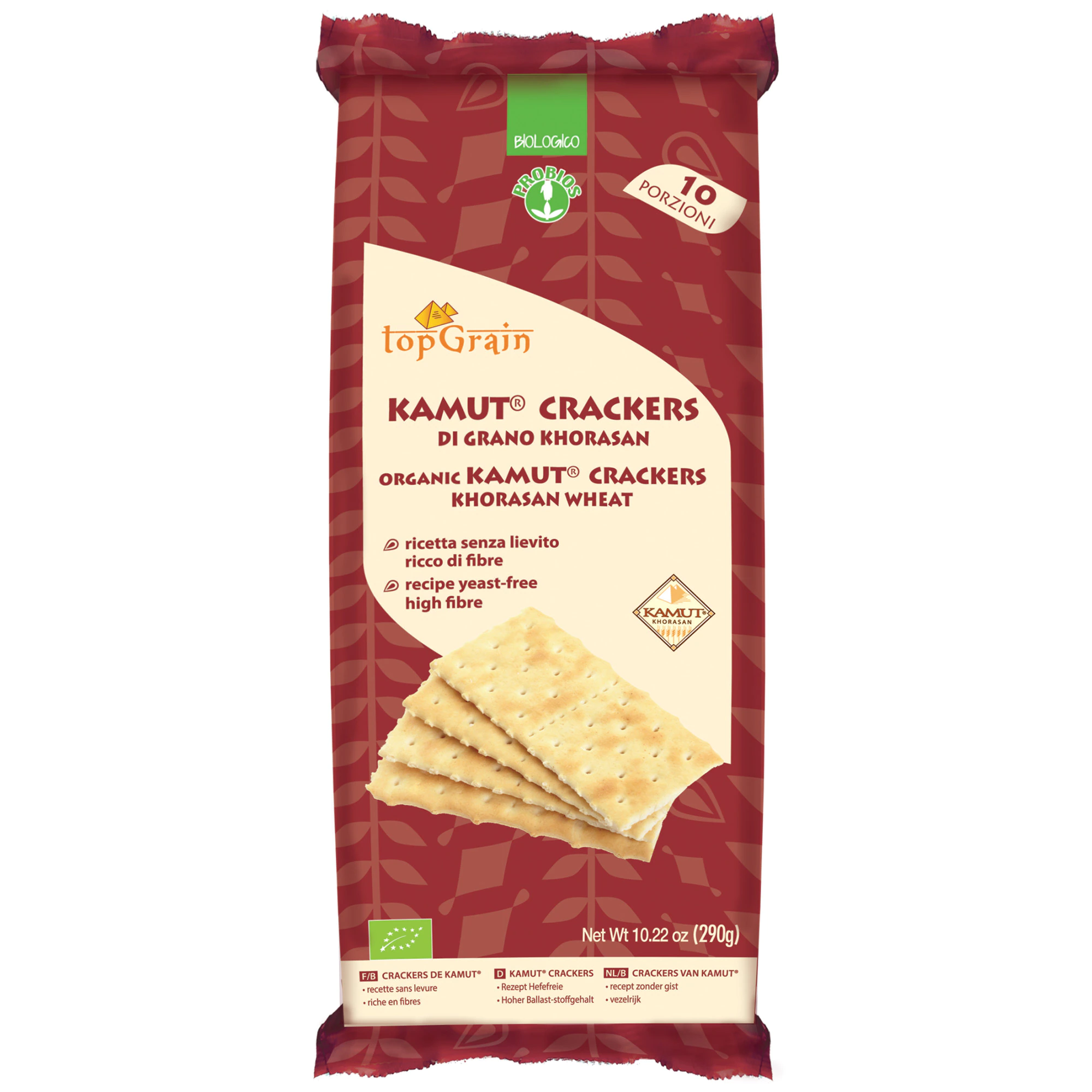 Crackers bio din grau kamut, fara drojdie, 290g, Probios