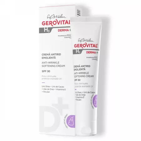 Crema antirid emolienta SPF30 H3 Derma+, 30ml, 412, Gerovital