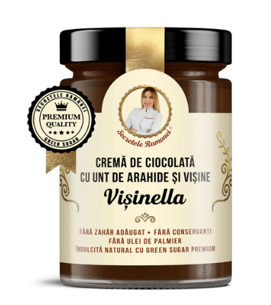 Crema de ciocolata cu unt de arahide si visine Visinella, Secretele Ramonei, 350g, Remedia