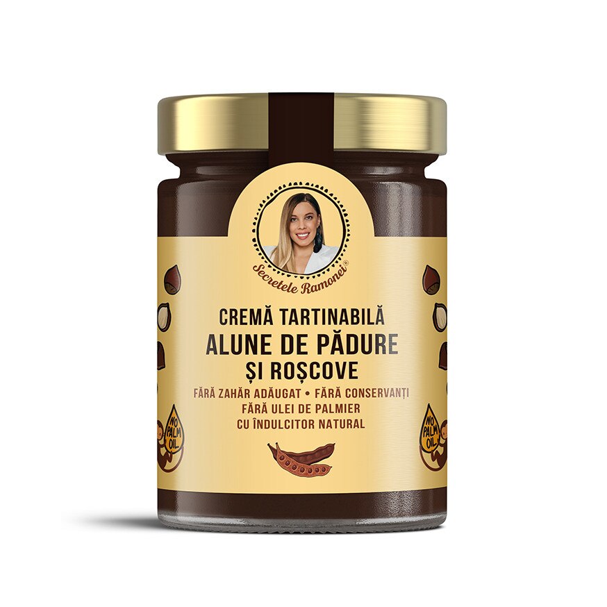 Crema tartinabila cu alune de padure si roscove, Secretele Ramonei, 350g, Remedia