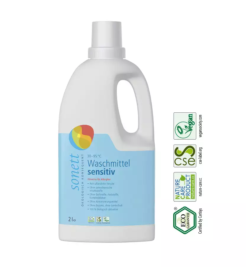 Detergent lichid eco rufe albe si colorate neutru, 2L, Sonett