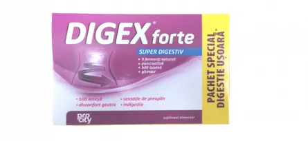 Digex forte super digestiv, 10 comprimate + Servetele antibacteriene, 15buc, Fiterman