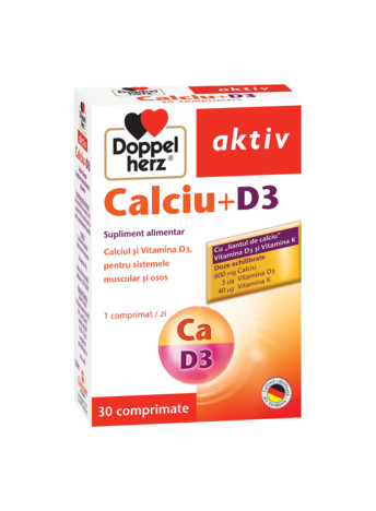 DOPPELHERZ Calcium 600mg + vit D3, 30cp