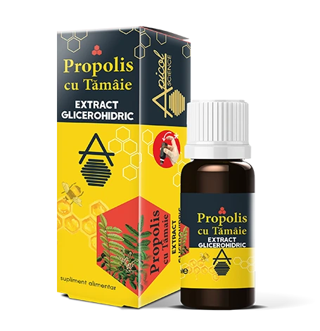 Extract glicerohidric Propolis cu Tamaie, 30ml, Apicol Science