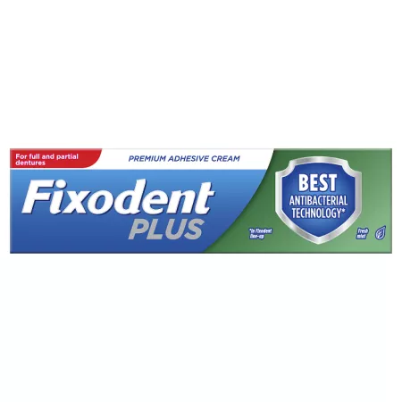 Crema adeziva pentru proteza dentara Fixodent Plus Fresh Mint, 40g, P&G