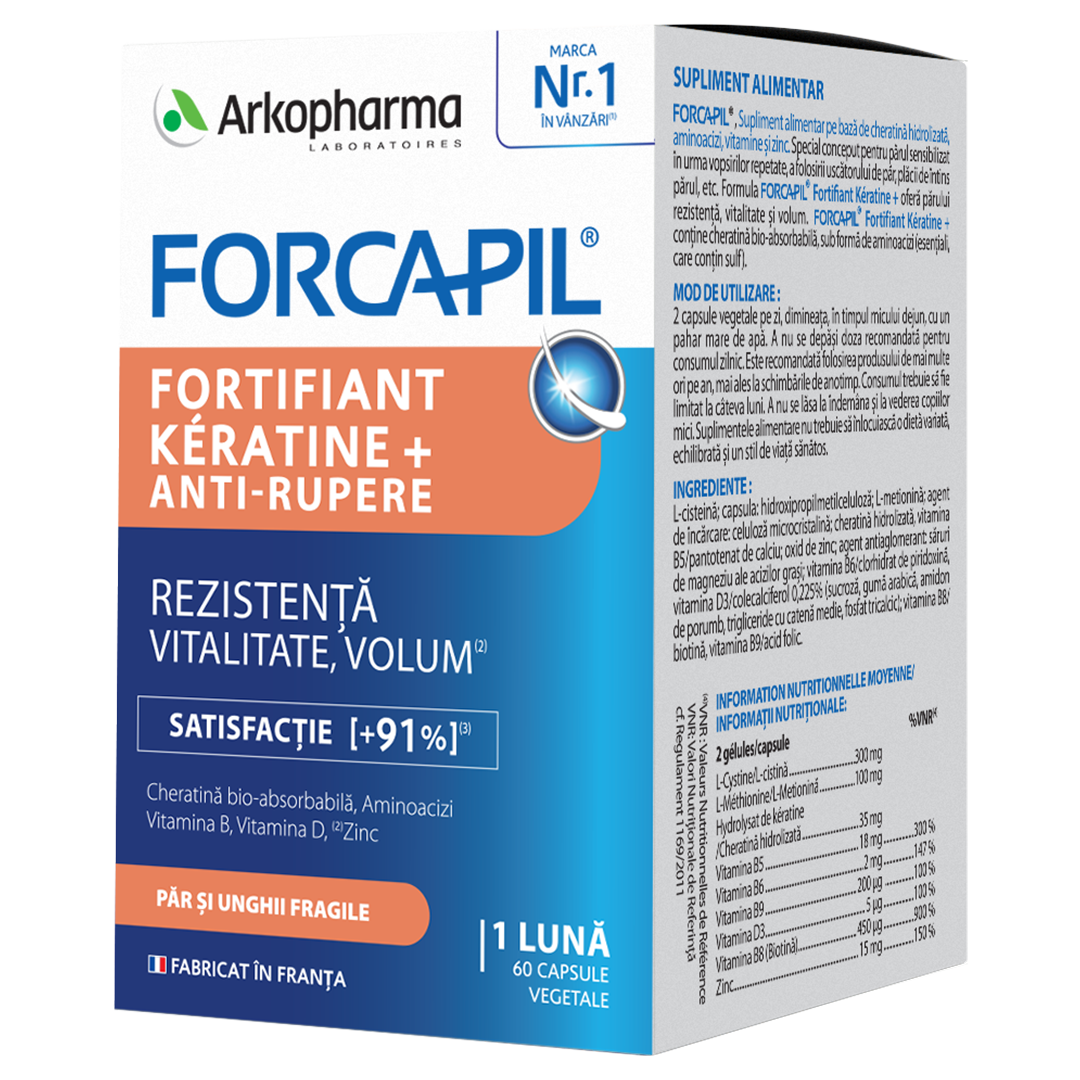 Forcapil Fortifiant Keratine+  , 60 capsule, Arkopharma