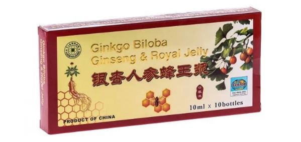 Ginkgo Biloba, Ginseng si Royal Jelly 10 ml, 10 fiole, Sanye