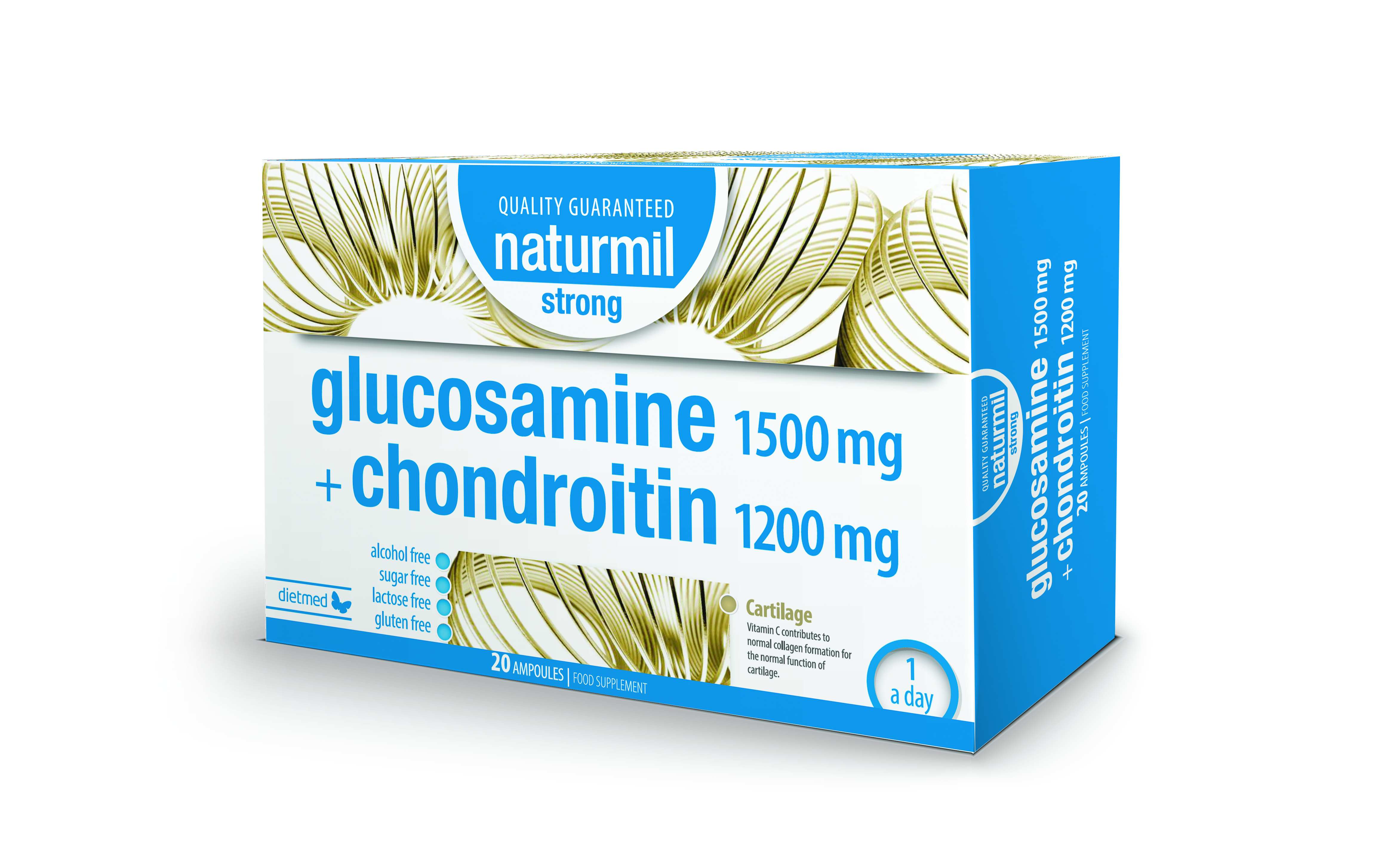 Glucosamine + Chondroitin 15ml, 20 fiole, Naturmil